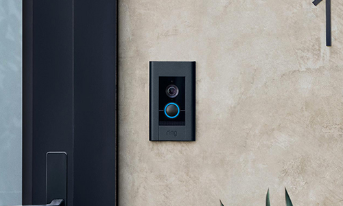 Ring Video Doorbell Elite on a wall